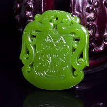 Load image into Gallery viewer, 10% OFF- Certified Natural Jadeite Emerald A Jade HandCarved Double-Dragons Pendant
