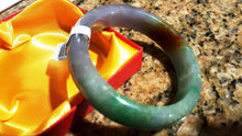 Load image into Gallery viewer, 10% OFF- 57/58/59 mm Certified Natural Jadeite Emerald Jade Bangle《Grade A》A025