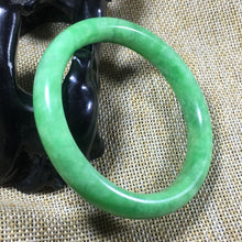 Load image into Gallery viewer, 10% OFF- 57/58/59 mm Certified Natural Jadeite Emerald Jade Bangle《Grade A》A004