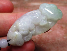 Load image into Gallery viewer, 10% OFF- Certified Natural Ice Jadeite Emerald Jade Tablet Translucent Dragon-Pixiu Pendant 《Grade A》