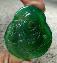 Load image into Gallery viewer, 10% OFF- Certified Natural Ice Emerald A*Jade HandCarved Buddha Pendant N1124