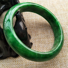Load image into Gallery viewer, 10% OFF- 57/58/59mm Certified Natural Jadeite Emerald A*Jade HandCarved Bangle F545