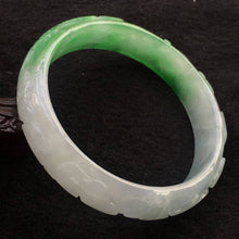 Load image into Gallery viewer, 10% OFF- 62/63/64 mm Certified Natural Jadeite Emerald A Jade HandCarved Bangle F077