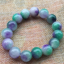 Load image into Gallery viewer, 190 mm/7.5 in-Certified Natural Multi-Color Icy Emerald Jade Beads Stretchy Bracelet 《Grade A》