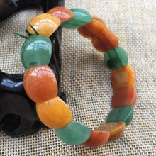 Load image into Gallery viewer, 56-62 mm Certified Natural Multi-Color Icy Emerald Jade Beads Stretchy Bracelet 《Grade A》