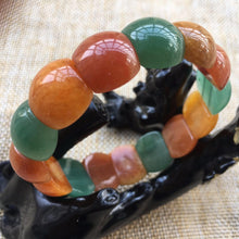 Load image into Gallery viewer, 56-62 mm Certified Natural Multi-Color Icy Emerald Jade Beads Stretchy Bracelet 《Grade A》