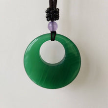 Load image into Gallery viewer, 10% OFF- Certified Natural Jadeite Emerald A*Jade HandCarved Peace Buckle Pendant