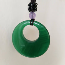 Load image into Gallery viewer, 10% OFF- Certified Natural Jadeite Emerald A*Jade HandCarved Peace Buckle Pendant