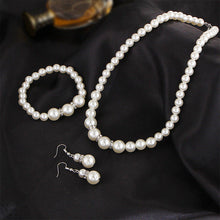 Load image into Gallery viewer, 10% OFF- 18 in/460 mm L-Certified Natural Fine White South Sea Shell Pearl Necklace + Bracelet + Earrings