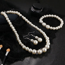 Load image into Gallery viewer, 10% OFF- 18 in/460 mm L-Certified Natural Fine White South Sea Shell Pearl Necklace + Bracelet + Earrings