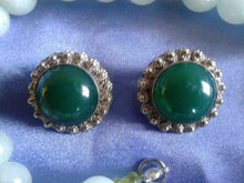 Load image into Gallery viewer, 10% OFF- 20 in/508 mm L-Certified Natural 3 Color Jadeite Emerald Jade Necklace + Earrings《Grade A》