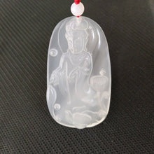 Load image into Gallery viewer, 10% OFF- Certified Natural Icy Jadeite Emerald Jade Guanyin Pendant《Grade A》