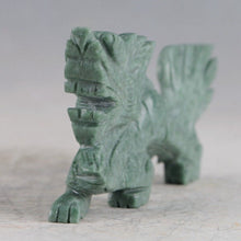 Load image into Gallery viewer, Chinese Genuine Natural Green Dushan Jade HandCarved Dragon Statue ZJ316