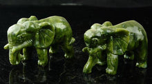 Load image into Gallery viewer, 2pcs- A Pair of Chinese Genuine Natural Green Jade HandCarved Elephant Statues