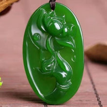 Load image into Gallery viewer, 10% OFF- Certified Natural Jadeite Emerald Jade Lotus Pendant《Grade A》