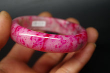 Load image into Gallery viewer, 10% OFF- 58/59/60 mm Certified Natural Red Peach Blossom Jadeite Emerald Jade Bracelet Bangle 《Grade A》XB-029