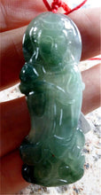 Load image into Gallery viewer, 10% OFF- Certified Natural Oily Green Jadeite Emerald Jade Tablet Guanyin Pendant 《Grade A》 4683