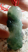 Load image into Gallery viewer, 10% OFF- Certified Natural Oily Green Jadeite Emerald Jade Tablet Guanyin Pendant 《Grade A》 4683
