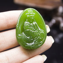 Load image into Gallery viewer, 10% OFF- Certified Natural Jadeite Emerald Jade Guanyin Pendant《Grade A》