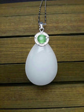 Load image into Gallery viewer, 10% OFF- Certified Chinese Natural Emerald White Jade Handcarved Oval Pendant A2018