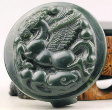 Load image into Gallery viewer, 10% OFF- Certified Natural Jadeite Emerald Jade Horse Belt Hook Pendant NO.B751