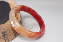 Load image into Gallery viewer, 10% OFF- 58/59/60 mm Certified Natural Red Emerald A*Jade Handcarved Bangle H470