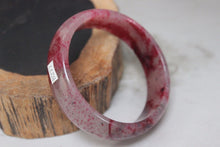Load image into Gallery viewer, 10% OFF- 57/58/59 mm Certified Natural Red Emerald A*Jade Handcarved Bangle B277