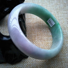 Load image into Gallery viewer, 10% OFF- 52/53/54 mm Certified Natural 3 Color Jadeite Emerald A Jade HandCarved Bracelet Bangle T829