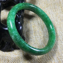 Load image into Gallery viewer, 10% OFF- 57/58/59mm Certified Natural Jadeite Emerald A Jade HandCarved Round Bangle A005