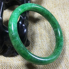 Load image into Gallery viewer, 10% OFF- 57/58/59mm Certified Natural Jadeite Emerald A Jade HandCarved Round Bangle A005