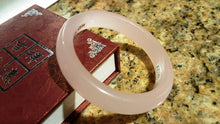 Load image into Gallery viewer, 10% OFF- 58/59/60mm Certified Natural Pink Emerald A*Jade Handcarved Bangle A20183