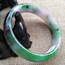 Load image into Gallery viewer, 10% OFF- 56/57/58 mm Certified Natural 3 Color Jadeite Emerald A Jade HandCarved Bracelet Bangle 5058