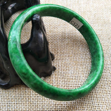 Load image into Gallery viewer, 10% OFF- 57/58/59 mm Certified Natural Jadeite Emerald A*Jade Handcarved Bangle C121