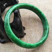 Load image into Gallery viewer, 10% OFF- 57/58/59 mm Certified Natural Jadeite Emerald A*Jade Handcarved Bangle C121