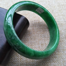 Load image into Gallery viewer, 10% OFF- 58/59/60 mm Certified Natural Jadeite Emerald A*Jade Handcarved Bangle C131