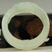 Load image into Gallery viewer, 10% OFF- 40/41/42 mm Certified Natural Jadeite Emerald A*Jade Handcarved Dragon Bangle NO.C131