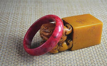 Load image into Gallery viewer, 10% OFF- 57/58/59 mm Certified Natural Red Emerald A*Jade Handcarved Bangle X02