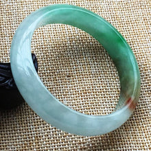 Load image into Gallery viewer, 10% OFF- 56/57/58 mm Certified Natural 3 Color Jadeite Emerald A Jade HandCarved Bracelet Bangle A008