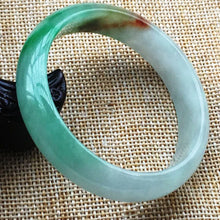 Load image into Gallery viewer, 10% OFF- 56/57/58 mm Certified Natural 3 Color Jadeite Emerald A Jade HandCarved Bracelet Bangle A008