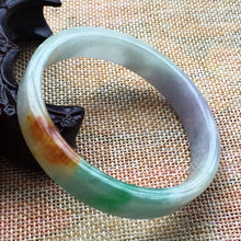 Load image into Gallery viewer, 10% OFF- 58/59/60 mm Certified Natural 3 Color Jadeite Emerald A Jade HandCarved Bracelet Bangle A005