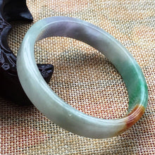 Load image into Gallery viewer, 10% OFF- 58/59/60 mm Certified Natural 3 Color Jadeite Emerald A Jade HandCarved Bracelet Bangle A005