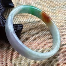 Load image into Gallery viewer, 10% OFF- 58/59/60 mm Certified Natural 3 Color Jadeite Emerald A Jade HandCarved Bracelet Bangle A005