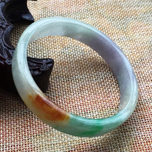 Load image into Gallery viewer, 10% OFF- 58/59/60 mm Certified Natural 3 Color Jadeite Emerald A Jade HandCarved Bracelet Bangle A005