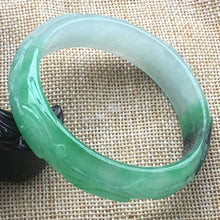 Load image into Gallery viewer, 10% OFF- 57/58/59 mm Certified Natural Icy Jadeite Emerald A Jade HandCarve Ruyi Flower Bracelet Bangle F019
