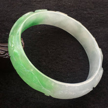 Load image into Gallery viewer, 10% OFF- 62/63/64 mm Certified Natural Jadeite Emerald A Jade HandCarved Bangle F077