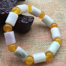 Load image into Gallery viewer, 56-62 mm Certified Natural Multi-Color Icy Emerald A Jade Beads Stretchy Bracelet
