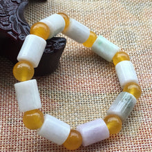 Load image into Gallery viewer, 56-62 mm Certified Natural Multi-Color Icy Emerald A Jade Beads Stretchy Bracelet