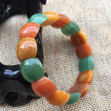 Load image into Gallery viewer, 56-62 mm Certified Natural Multi-Color Icy Emerald Jade Beads Stretchy Bracelet 《Grade A》
