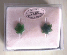 Load image into Gallery viewer, 10% OFF- 2 pcs-Certified Natural Jadeite Emerald A*Jade Handcarved A Pair of Lucky Maple Leaf Jade Stud Earrings