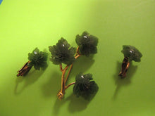 Load image into Gallery viewer, 10% OFF- 3 pcs-Certified Natural Jadeite Emerald A*Jade Handcarved A Pair of Lucky Maple Leaf Jade Stud Earrings with Pin Vintage Set